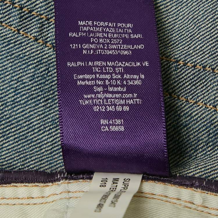 Pre Owned Ralph Lauren Blue Faded Denim Slim Fit Jeans L Waist 34"