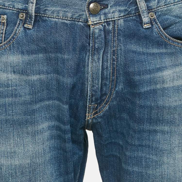 Pre Owned Ralph Lauren Blue Faded Denim Slim Fit Jeans L Waist 34"