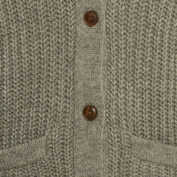 Pre Owned Ralph Lauren Grey Wool Blend Knit Buttoned Cardigan M