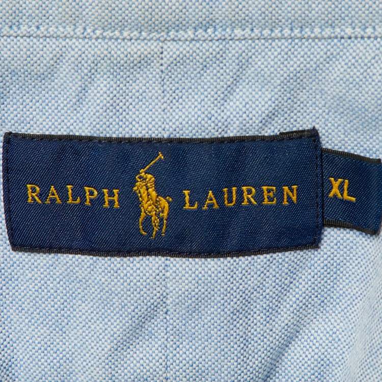 Pre Owned Ralph Lauren Light Blue Denim Button Front Shirt XL