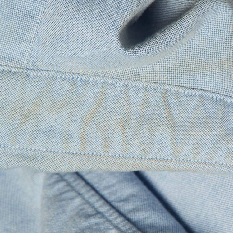 Pre Owned Ralph Lauren Light Blue Denim Button Front Shirt XL