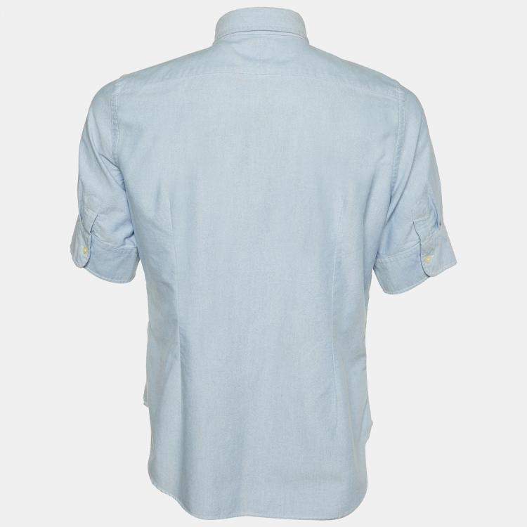 Pre Owned Ralph Lauren Light Blue Denim Button Front Shirt XL