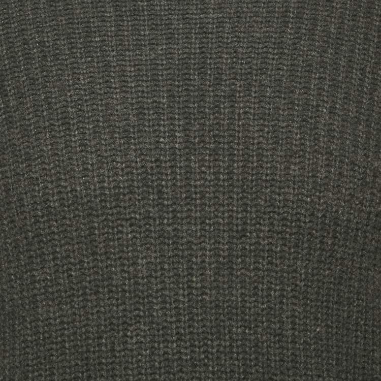 Pre Owned Ralph Lauren Black Wool Patch Detail Long Sleeve Jumper M