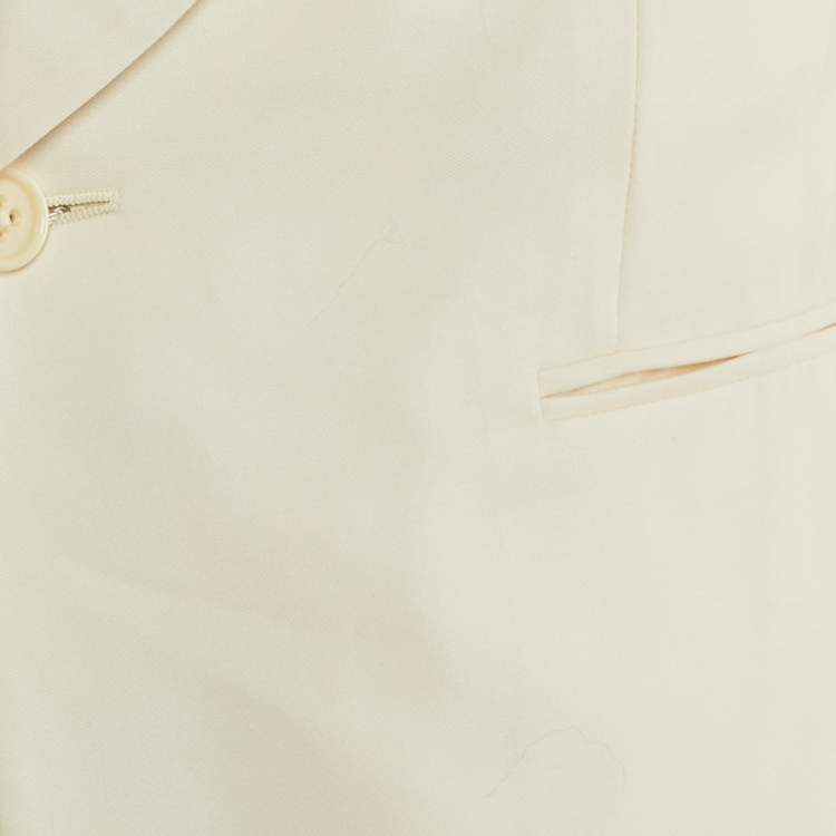Pre Owned Ralph Lauren Cream Wool Tailored Blazer M