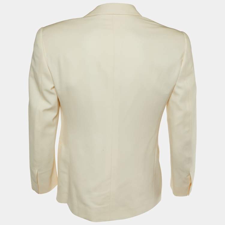 Pre Owned Ralph Lauren Cream Wool Tailored Blazer M