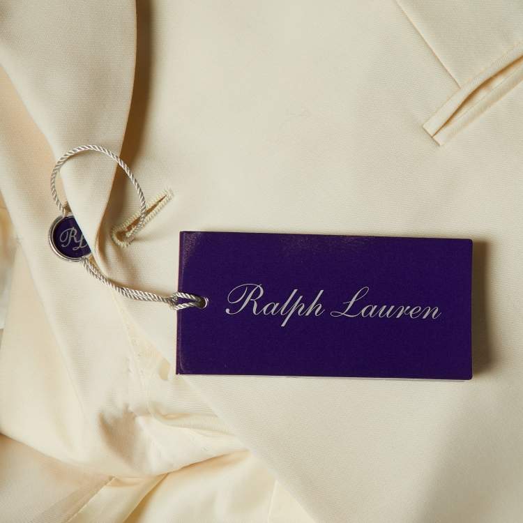 Pre Owned Ralph Lauren Cream Wool Tailored Blazer M