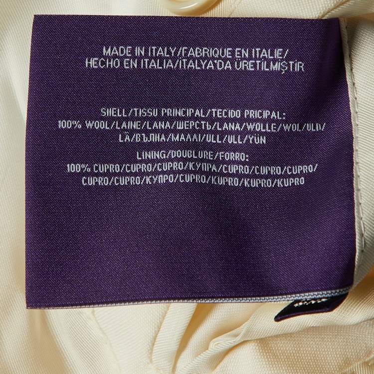 Pre Owned Ralph Lauren Cream Wool Tailored Blazer M