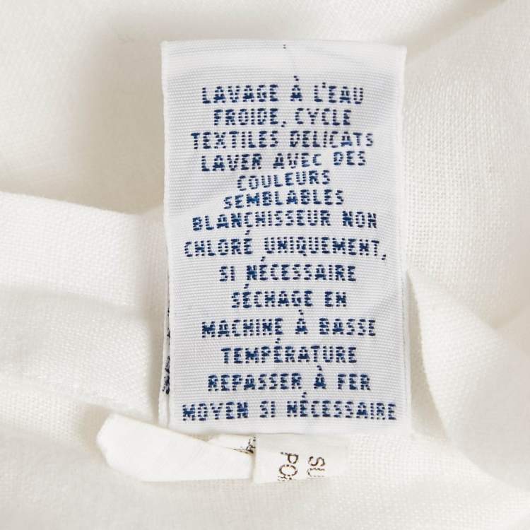 Pre Owned Ralph Lauren White Linen Button Front Shirt L