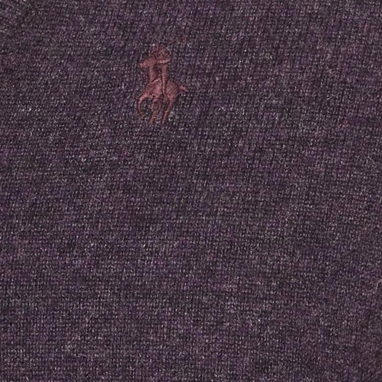 Pre Owned Ralph Lauren Purple Cashmere Knit V-Neck Sweater S