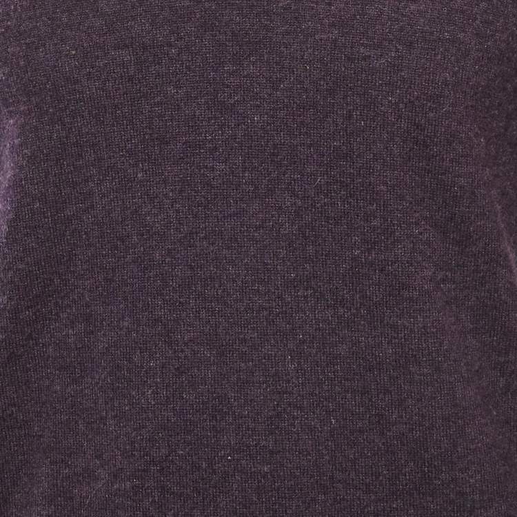 Pre Owned Ralph Lauren Purple Cashmere Knit V-Neck Sweater S