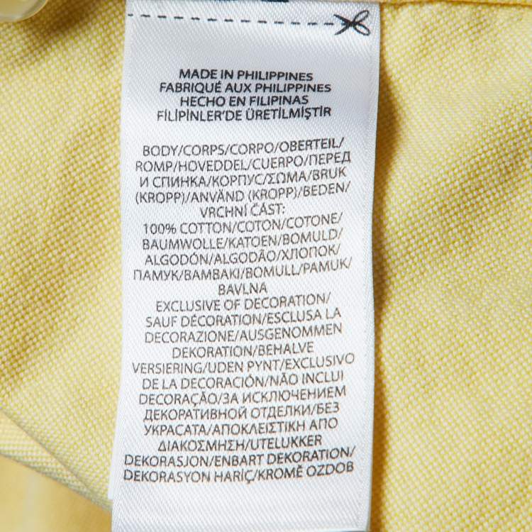 Pre Owned Ralph Lauren Yellow Cotton Button Front Shirt S