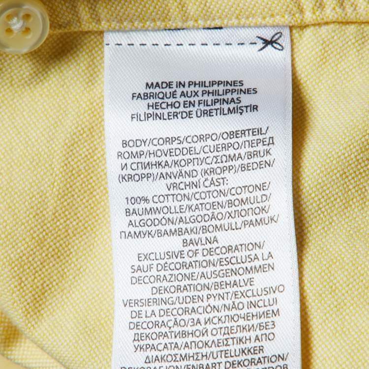 Pre Owned Ralph Lauren Yellow Cotton Button Front Shirt S