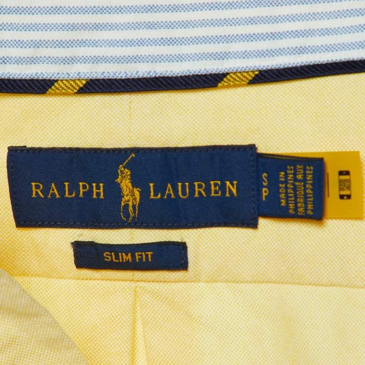 Pre Owned Ralph Lauren Yellow Cotton Button Front Shirt S