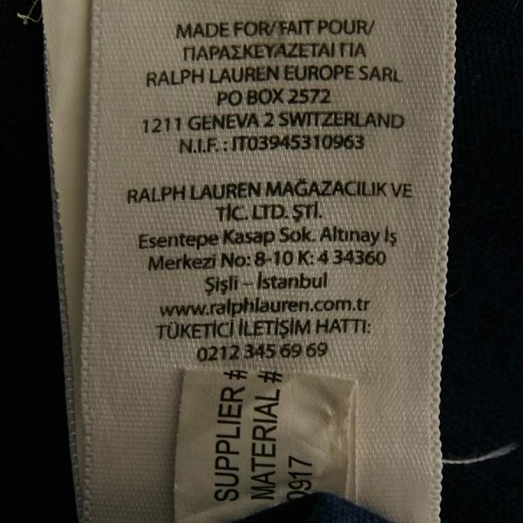 Pre Owned Ralph Lauren Navy Blue Logo Embroidery Linen Button Down Shirt S