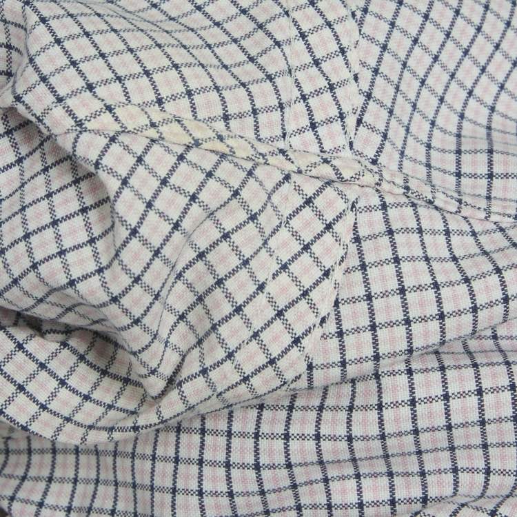 Pre Owned Ralph Lauren Navy Blue/Pink Checkered Cotton Regular Fit Shirt XL 