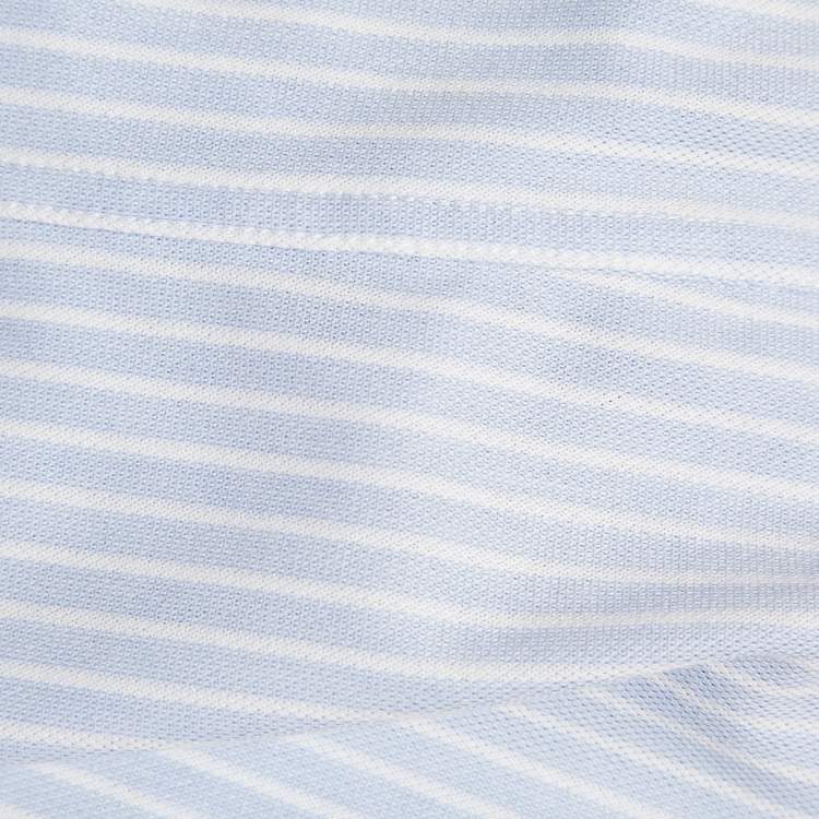 Pre Owned Ralph Lauren Blue Striped Knit Oxford Shirt L