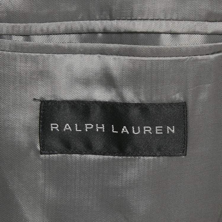 Pre Owned Ralph Lauren Grey Pin Striped Wool Regular Fit Suit XXL