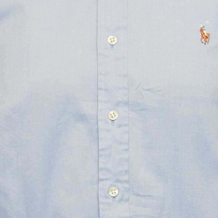 Pre Owned Ralph Lauren Blue Cotton Slim Fit Shirt L