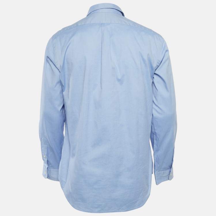 Pre Owned Ralph Lauren Blue Cotton Slim Fit Shirt L