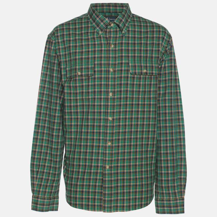 Pre Owned Ralph Lauren Green Checked Cotton Long Sleeve Shirt XL