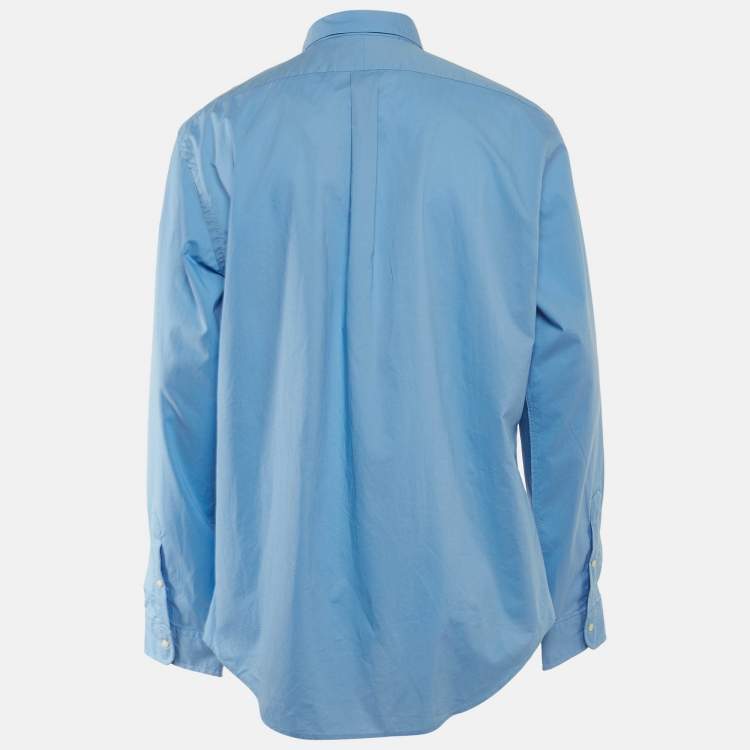 Pre Owned Ralph Lauren Blue Cotton Slim Fit Shirt XL