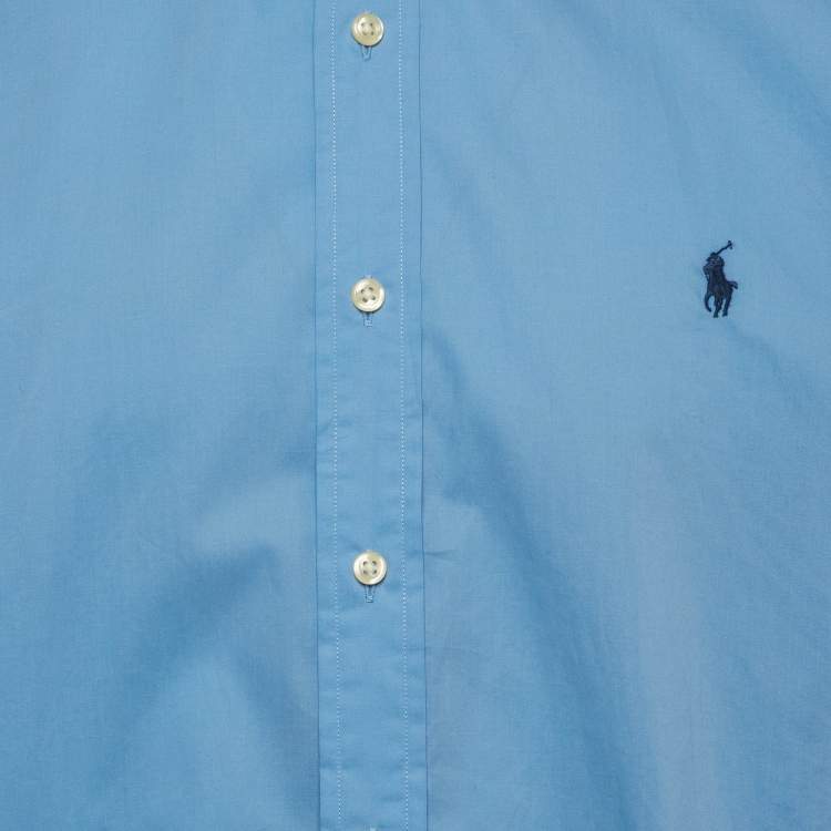 Pre Owned Ralph Lauren Blue Cotton Slim Fit Shirt XL