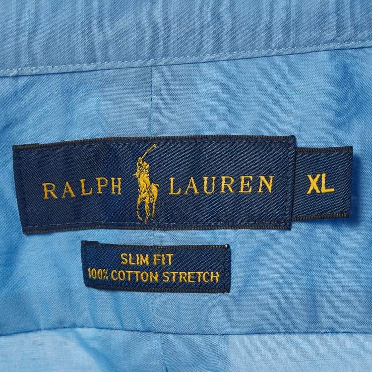 Pre Owned Ralph Lauren Blue Cotton Slim Fit Shirt XL