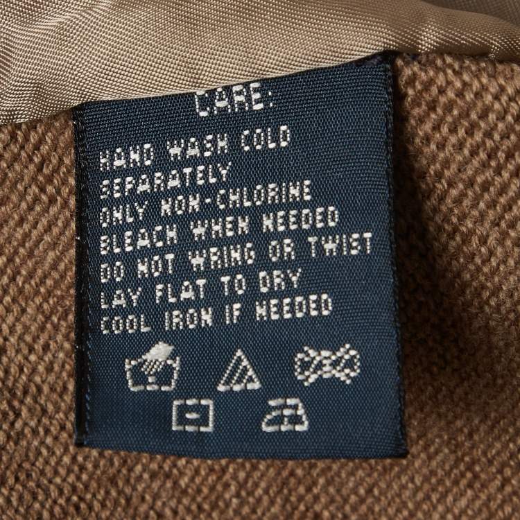 Pre Owned Ralph Lauren Brown Suede and Knit Cardigan L