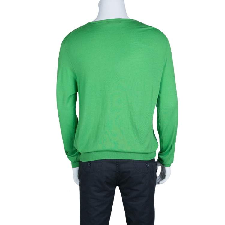 مملوكة مسبقًا Ralph Lauren Parrot Green Long Sleeve Sweater XL