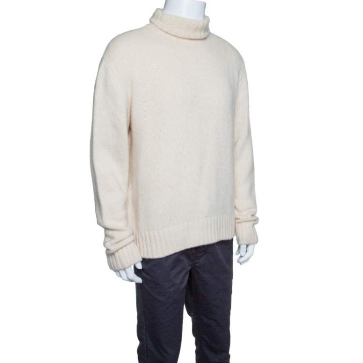 Pre Owned Ralph Lauren Cream Cashmere Turtle Neck Long Sleeve Sweater XL