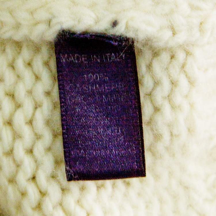 Pre Owned Ralph Lauren Cream Cashmere Turtle Neck Long Sleeve Sweater XL