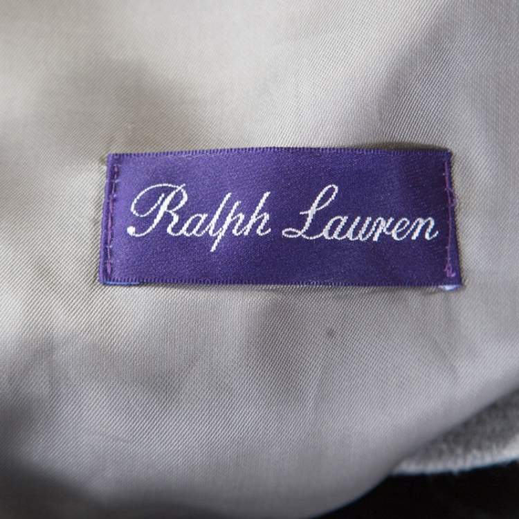 Pre Owned Ralph Lauren Melange Grey Wool And Silk Blend Belted Jacket M