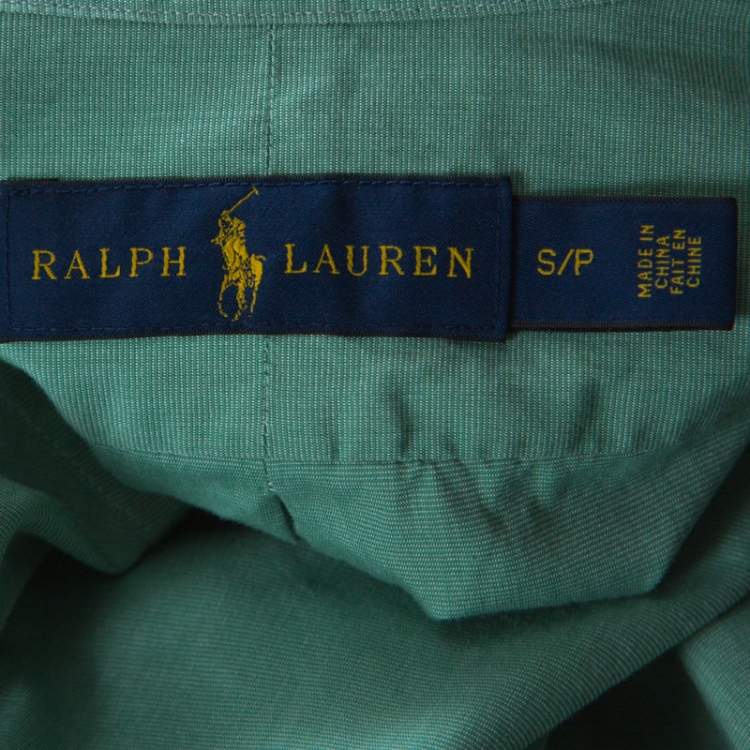 Pre Owned Ralph Lauren Green Cotton Buttoned Shirt S