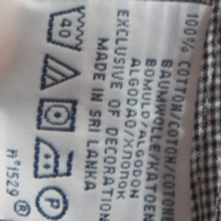 Pre Owned Ralph Lauren Monochrome Micro Check Cotton Button Front Shirt XXL