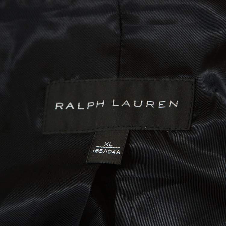 Pre Owned Ralph Lauren Black Lamb Leather Anthony Sport Coat XL 