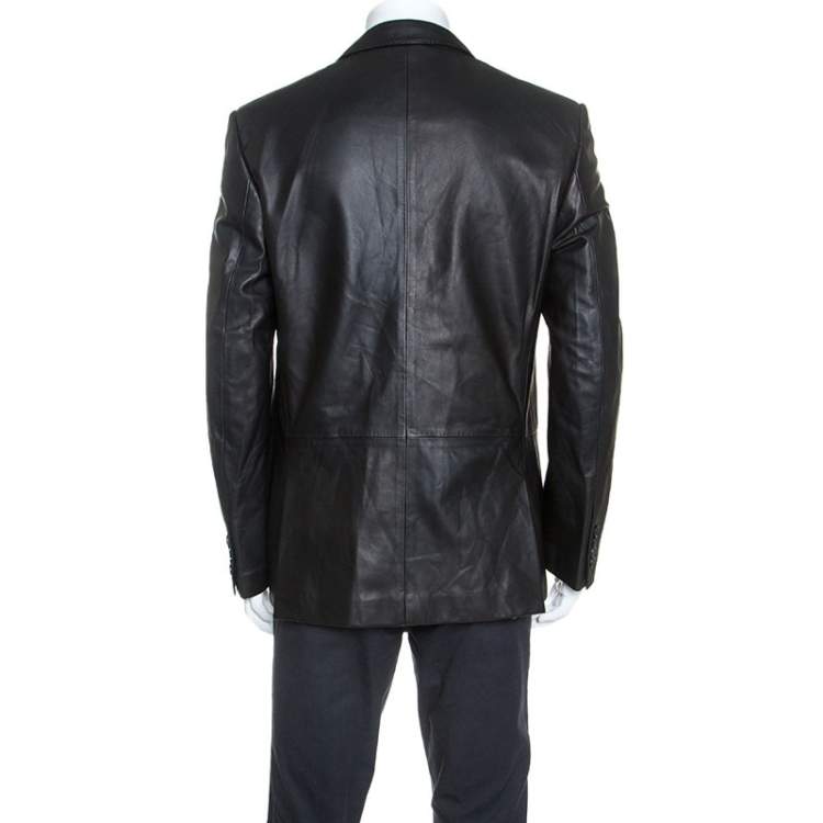 Pre Owned Ralph Lauren Black Lamb Leather Anthony Sport Coat XL 