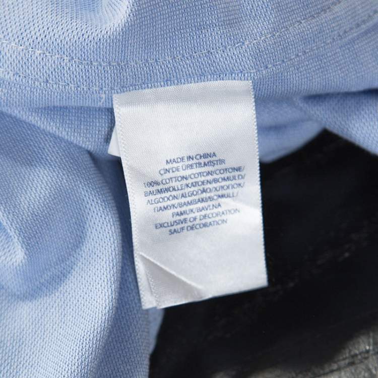 Pre Owned Ralph Lauren Blue Cotton Knit Oxford Button Down Shirt M