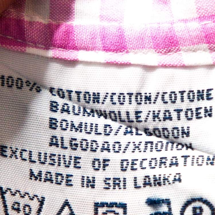 Pre Owned Ralph Lauren Pink Gingham Check Cotton Custom Fit Shirt XXL