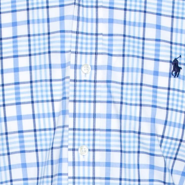 Pre Owned Ralph Lauren Bicolor Checked Cotton Button Down Shirt M