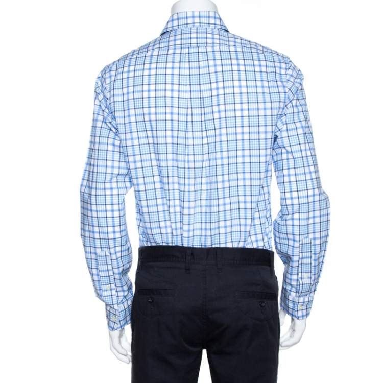 Pre Owned Ralph Lauren Bicolor Checked Cotton Button Down Shirt M