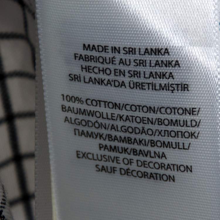 Pre Owned Ralph Lauren Black & White Window Pane Checked Cotton Shirt L