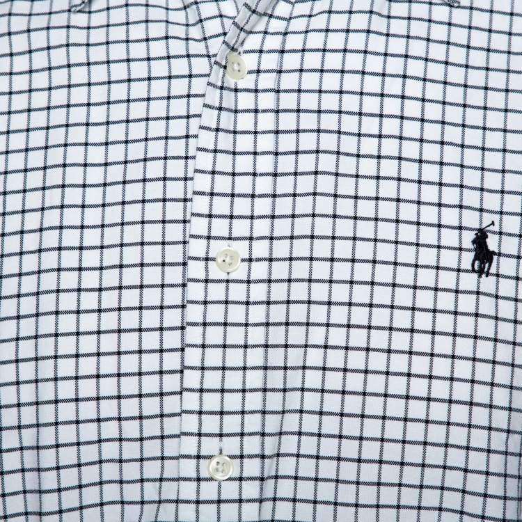 Pre Owned Ralph Lauren Black & White Window Pane Checked Cotton Shirt L