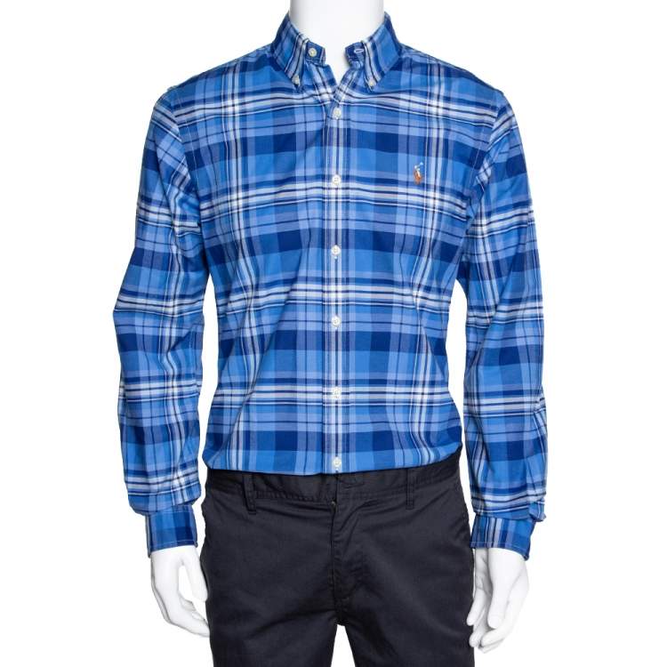 ralph lauren blue checkered shirt
