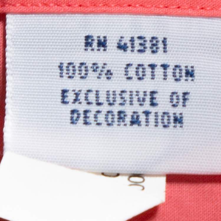 Pre Owned Ralph Lauren Coral Pink Cotton Button Down Long Sleeve Shirt M