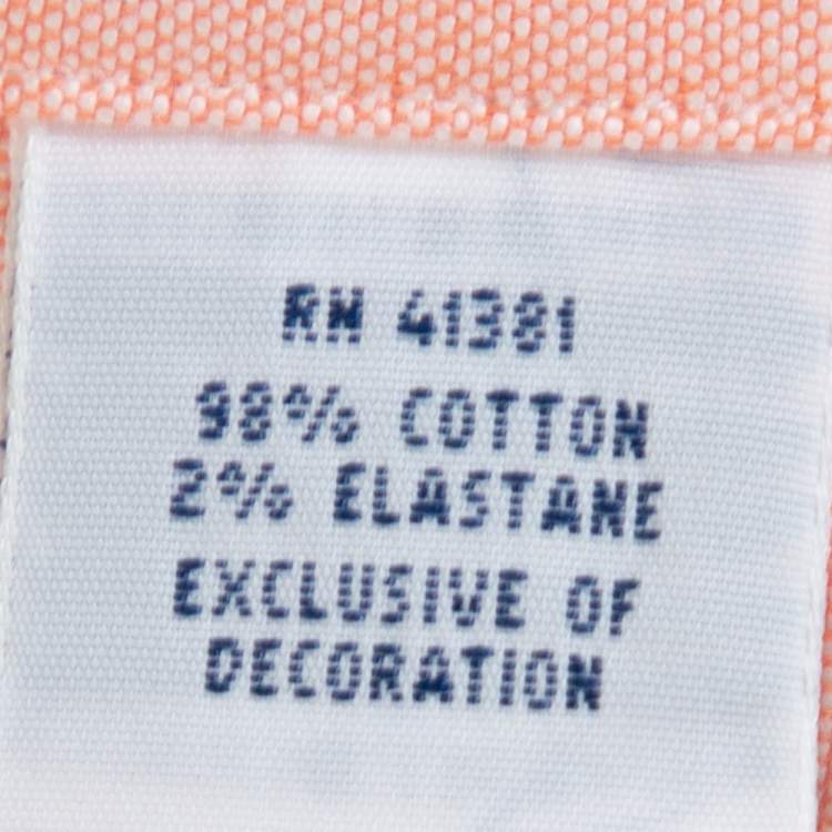 Pre Owned Ralph Lauren Light Orange Stretch Oxford Slim Fit Shirt M