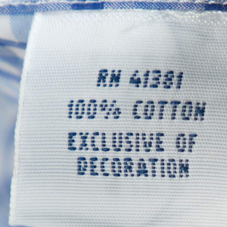 Pre Owned Ralph Lauren Blue Gingham Check Cotton Long Sleeve Shirt M