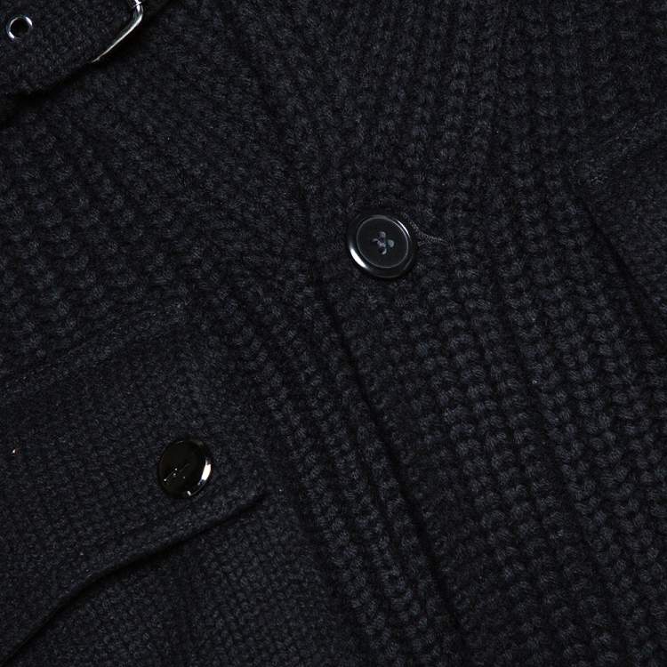 Pre Owned Ralph Lauren Black Cashmere & Wool Knit Shawl Collar Cardigan XL