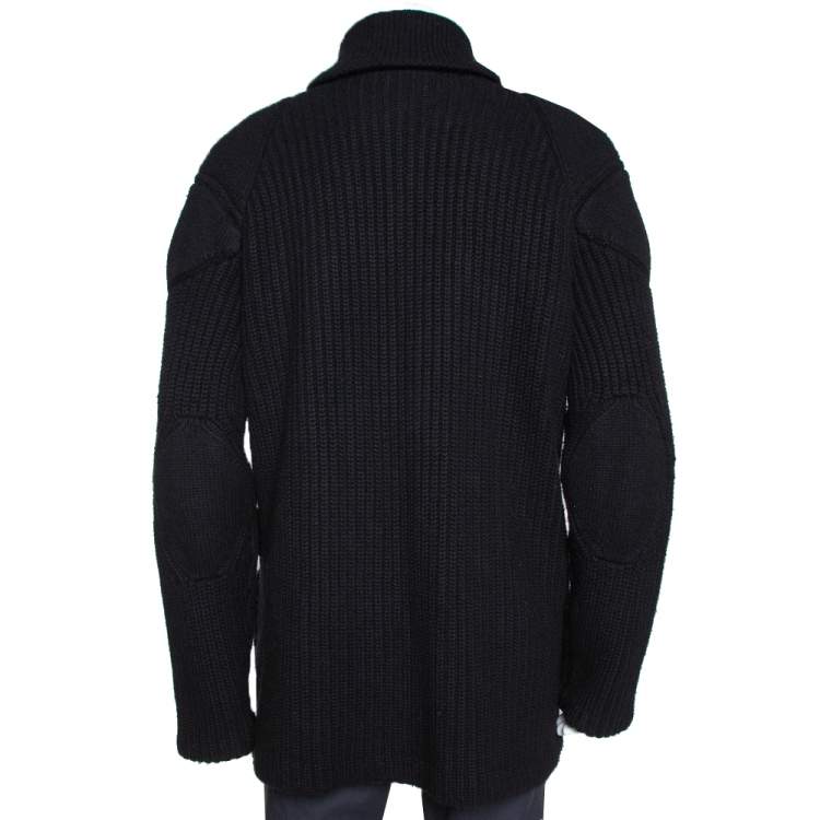 Pre Owned Ralph Lauren Black Cashmere & Wool Knit Shawl Collar Cardigan XL