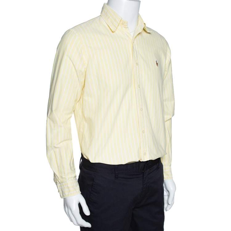 Ralph lauren yellow striped shirt best sale