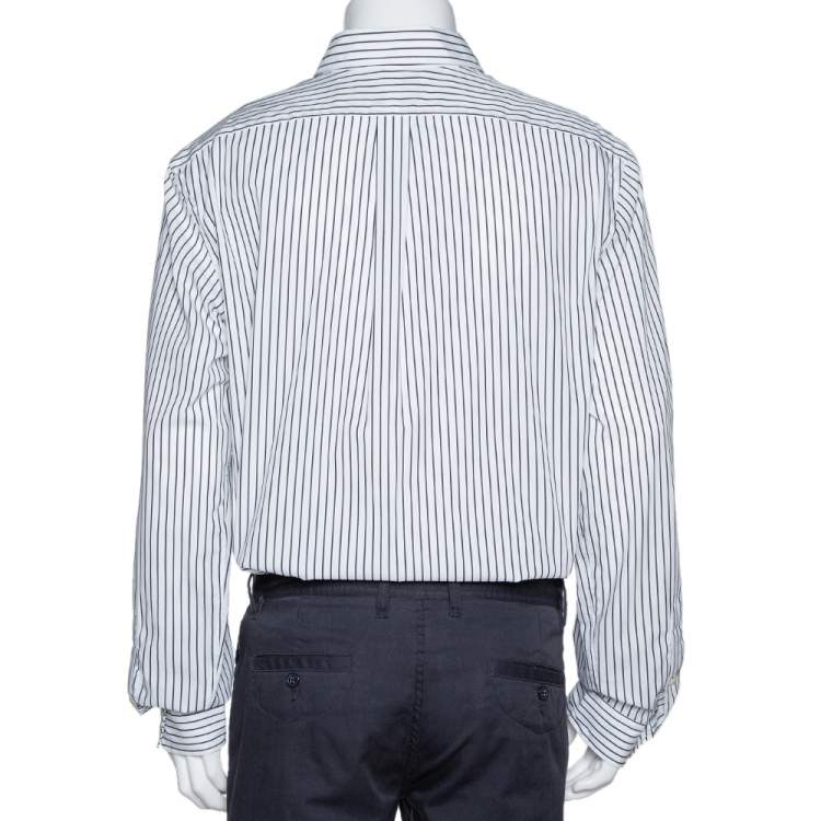 Pre Owned Ralph Lauren Monochrome Striped Cotton Button Front Shirt XL 